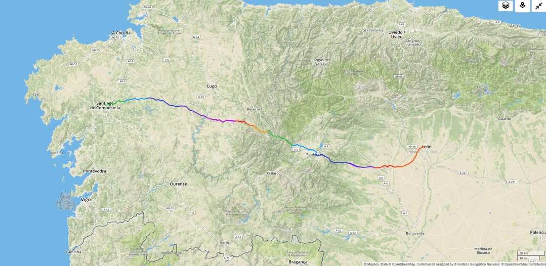 Camino De Santiago Map Elevation Gain And Loss And Distance Pygmy Elephant